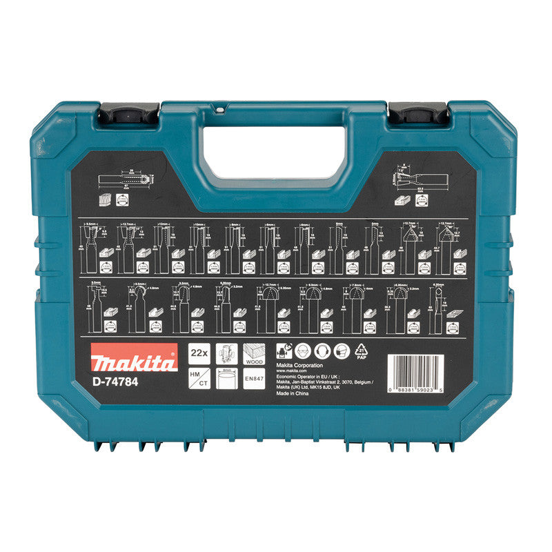 Coffret de 22 fraises à rainurer MAKITA D-74784