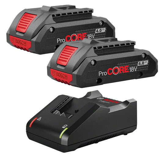 Lot de 2 batteries ProCore 4Ah + chargeur GAL 18V-40 Bosch Professional