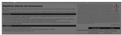 Bûche de ramonage des goudrons et suies GEB Propfeu pour conduits de cheminées et poêles Marron