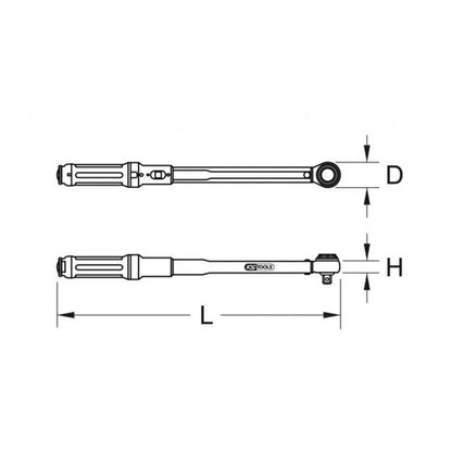Clé dynamométrique Ergotorque Précision 1/2'', 60-320 Nm  - KS TOOLS - 516.1472