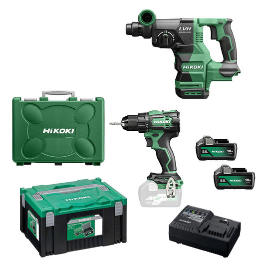 Pack 2 outils HKI Perceuse + perforateur 18V Brushless KCRT02 + 2 batteries + chargeur