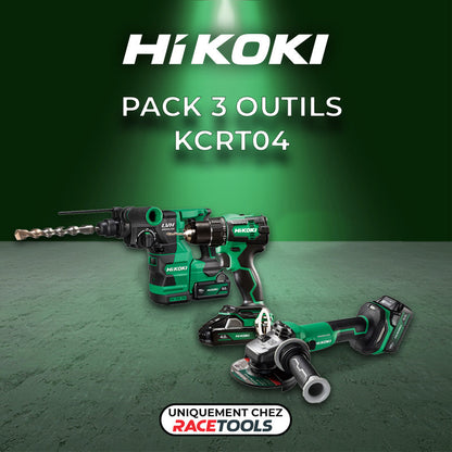 Pack 3 outils HKI Perceuse + perforateur + meuleuse 18V Brushless KCRT04 (DS18DE + DH1826DA + G1813DVE + 2 batteries 5 Ah + chargeur)