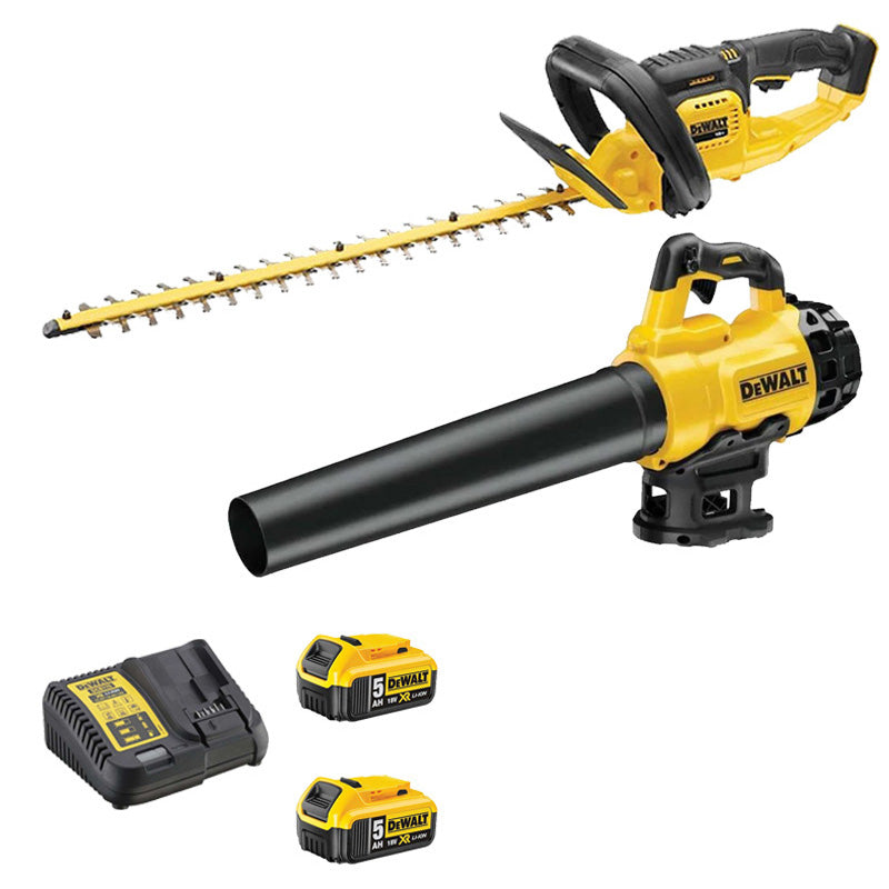 Pack 2 outils DWT DCKRT02GA Souffleur + Taille-haie 18V + 2 batteries + chargeur