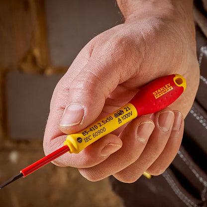 Tournevis électricien isolé 1000v 3,5x75mm fatmax - STANLEY - 1-65-411