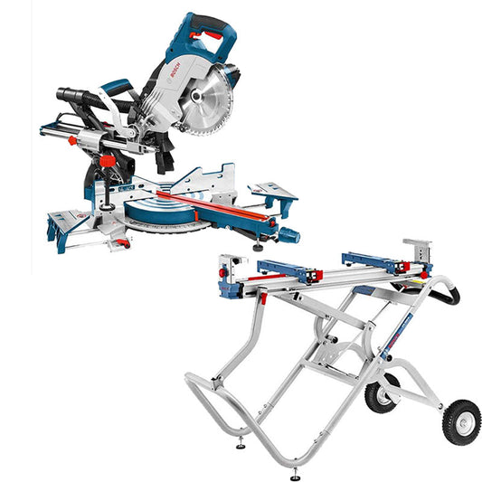 Scie à onglets radiale Ø216 BOSCH 0601B19100 - GCM 8 SJL Professional - 1600W + Piètement BOSCH GTA 2500 W