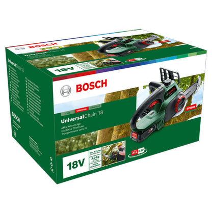 Tronçonneuse à chaîne sans fil BOSCH UniversalChain 18V 1 batterie 2,5Ah