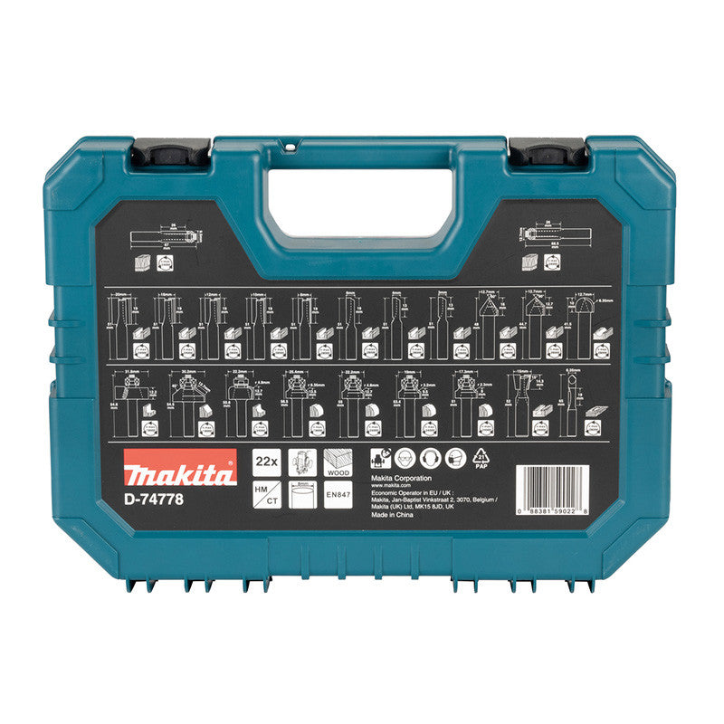 Coffret de 22 fraises MAKITA D-74778